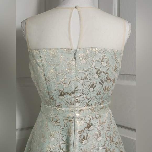 Ryu Mint Sleeveless Brocade A-Line Dress - Picture 8 of 16